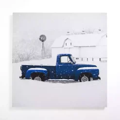 Kirklands Home Navy Snowy Pickup Truck Canvas Art Print