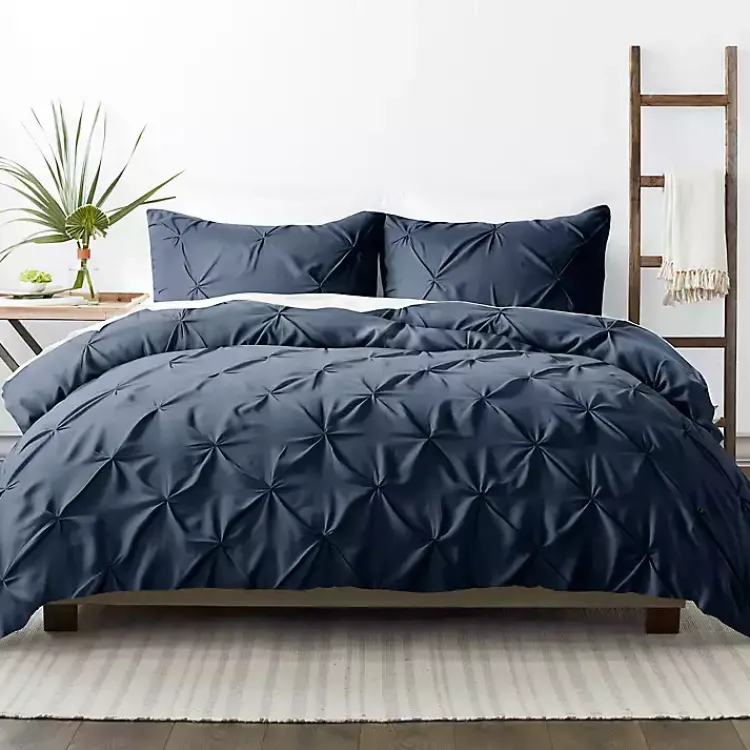 Kirklands Home Navy Soft Pinched 3-Pc. Queen Duvet Cover Set Blue Online