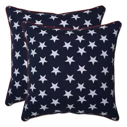 Kirklands Home Navy Stars Outdoor Throw Pillows, Set of 2