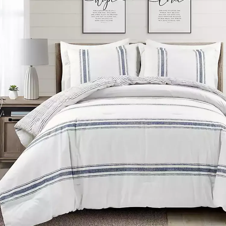 Kirklands Home Navy Stripe 3-pc. King Comforter Set Hot