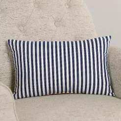 Pillows>Kirklands Home Navy Striped Monogram K Lumbar Pillow