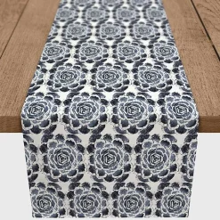 Kirklands Home Navy Succulent Pattern Table Runner Clearance