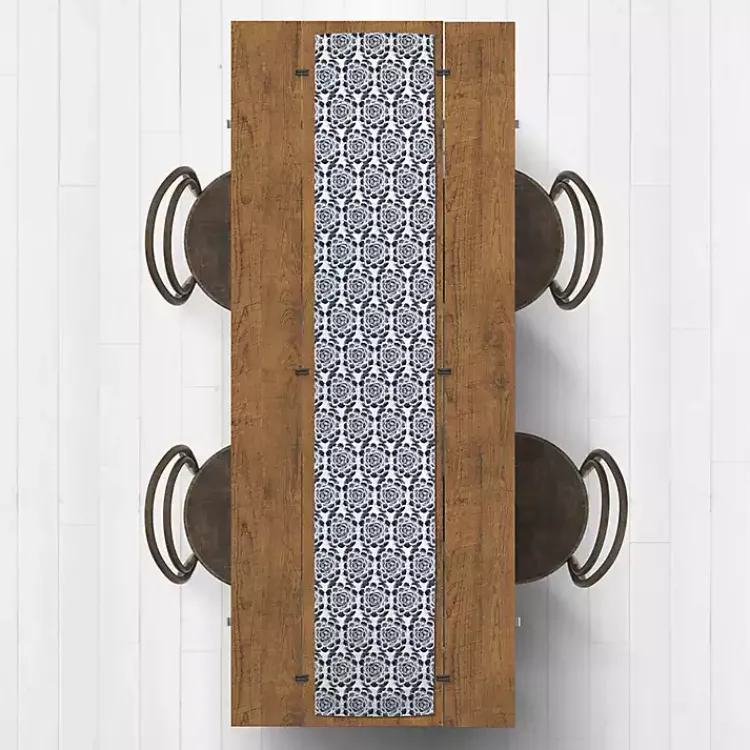 Kirklands Home Navy Succulent Pattern Table Runner Clearance