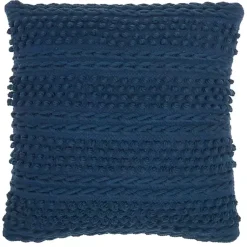 Pillows>Kirklands Home Navy Textured Stripes Pillow Blue