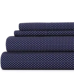 Kirklands Home Navy Tiny Hearts 3-pc. Twin Sheet Set Blue Sale