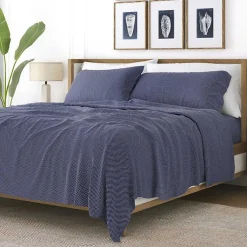 Kirklands Home Navy Tiny Hearts 3-pc. Twin Sheet Set Blue Sale
