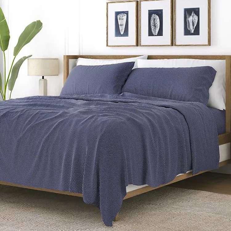 Kirklands Home Navy Tiny Hearts 3-pc. Twin Sheet Set Blue Sale