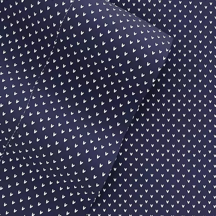 Kirklands Home Navy Tiny Hearts 3-pc. Twin Sheet Set Blue Sale