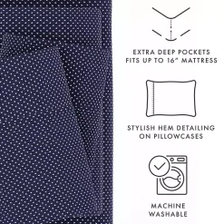 Kirklands Home Navy Tiny Hearts 3-pc. Twin Sheet Set Blue Sale