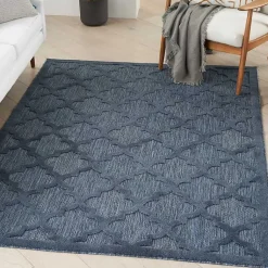 Kirklands Home Navy Trellis Indoor/Outdoor Area Rug, 5x7 Blue Discount
