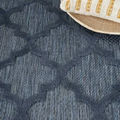 Kirklands Home Navy Trellis Indoor/Outdoor Area Rug, 5x7 Blue Discount