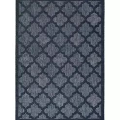 Kirklands Home Navy Trellis Indoor/Outdoor Area Rug, 6x9 Blue
