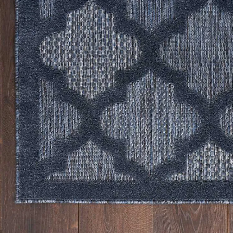Kirklands Home Navy Trellis Indoor/Outdoor Area Rug, 6x9 Blue