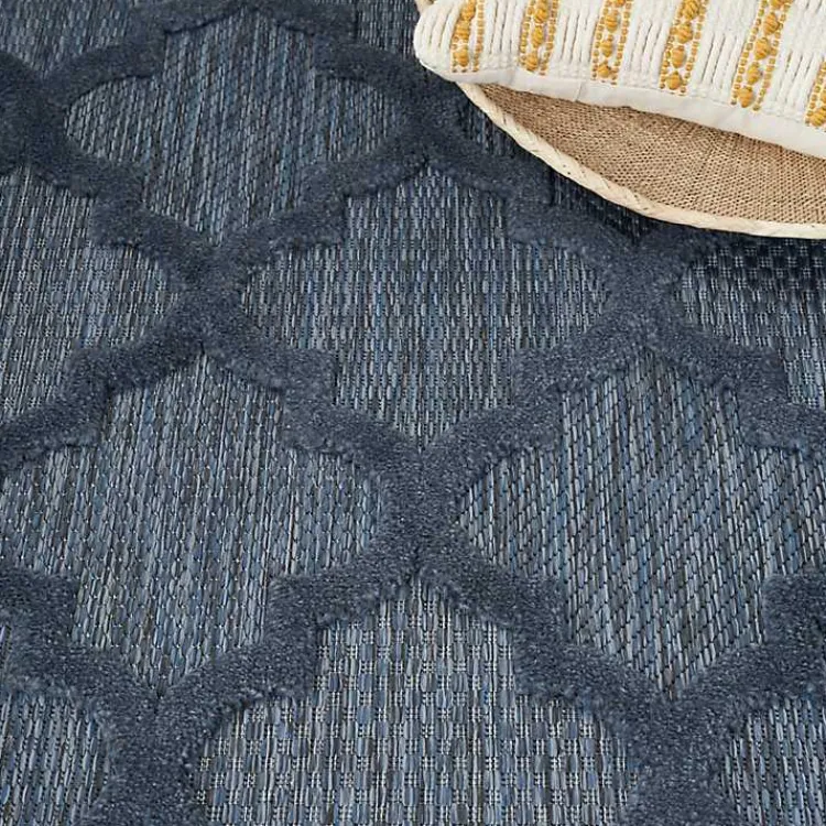 Kirklands Home Navy Trellis Indoor/Outdoor Area Rug, 6x9 Blue