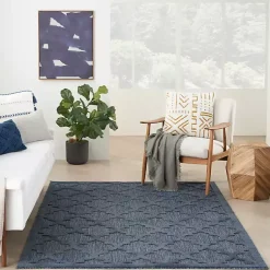 Kirklands Home Navy Trellis Indoor/Outdoor Area Rug, 6x9 Blue