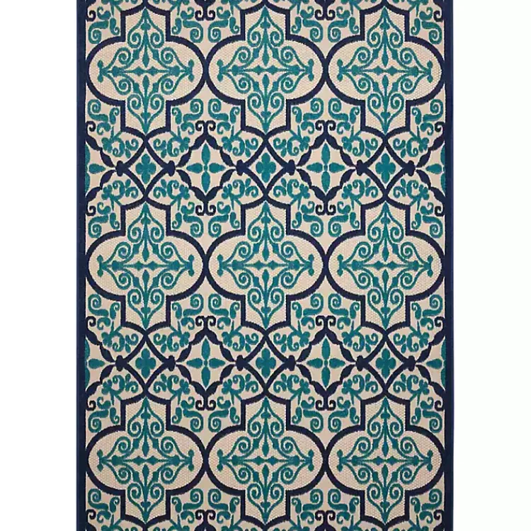 Kirklands Home Navy Trellis Outdoor Area Rug, 7x10 Hot