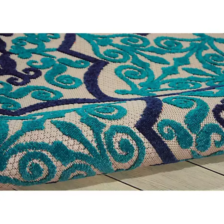 Kirklands Home Navy Trellis Outdoor Area Rug, 7x10 Hot