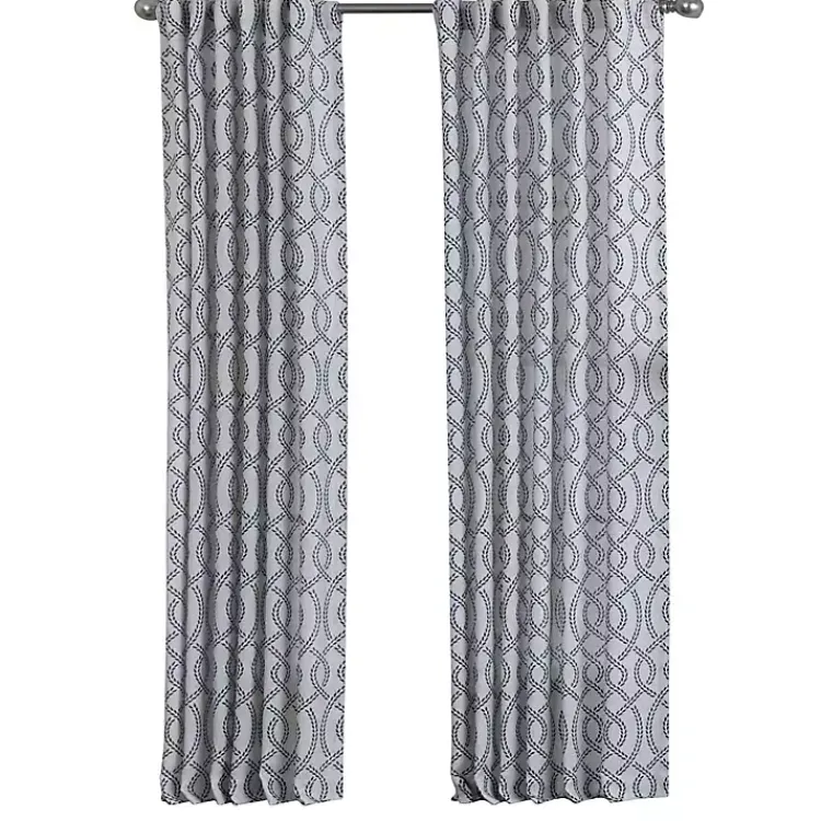 Kirklands Home Navy Trellis Woven Single Curtain Panel, 84 in. Best