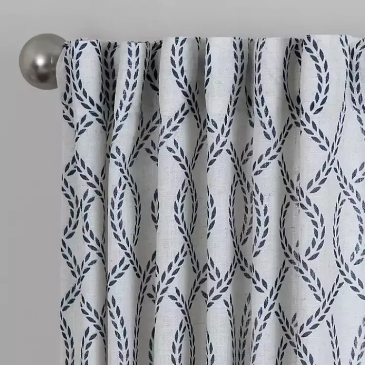 Kirklands Home Navy Trellis Woven Single Curtain Panel, 84 in. Best