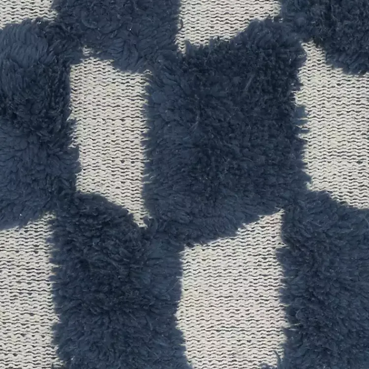 Pillows>Kirklands Home Navy Tufted Diagonal Checkers Throw Pillow Blue