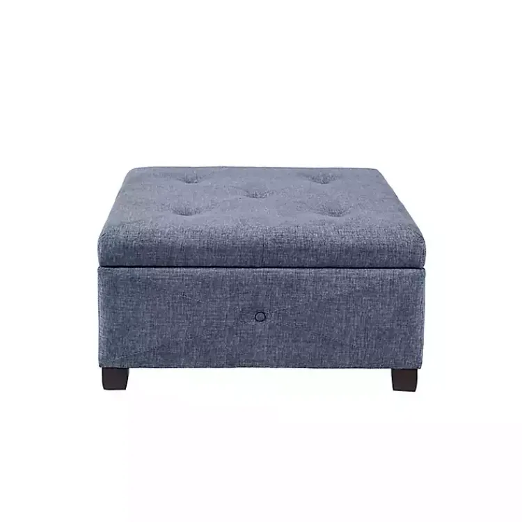 Kirklands Home Navy Tufted Square Storage Ottoman Blue Online