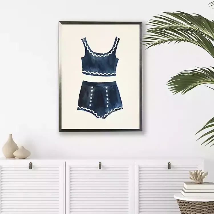 Kirklands Home Navy Two Piece Bathing Suit Framed Art Print Sale