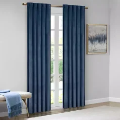 Kirklands Home Navy Velvet Greta Curtain Panel Set, 84 in. Blue Discount