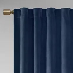 Kirklands Home Navy Velvet Greta Curtain Panel Set, 84 in. Blue Discount