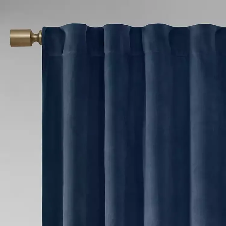 Kirklands Home Navy Velvet Greta Curtain Panel Set, 84 in. Blue Discount
