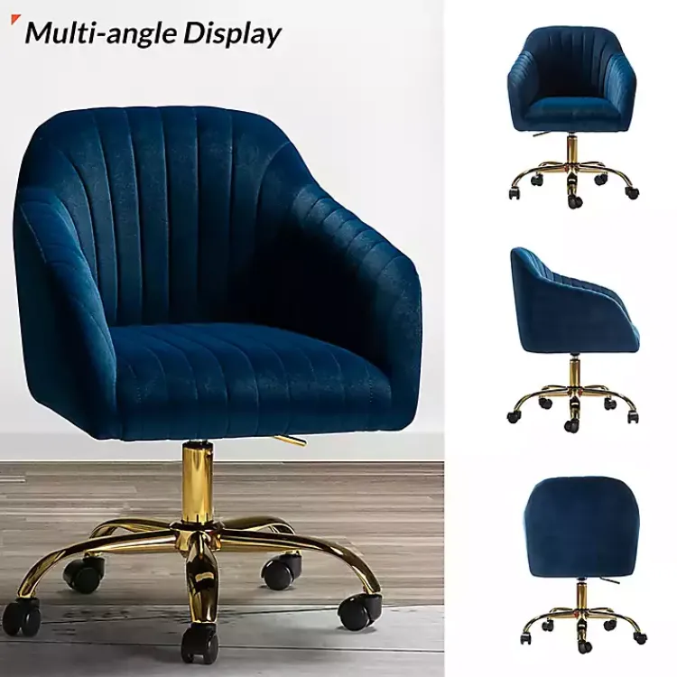 Kirklands Home Navy Velvet Swivel Jacyln Office Chair Blue Online