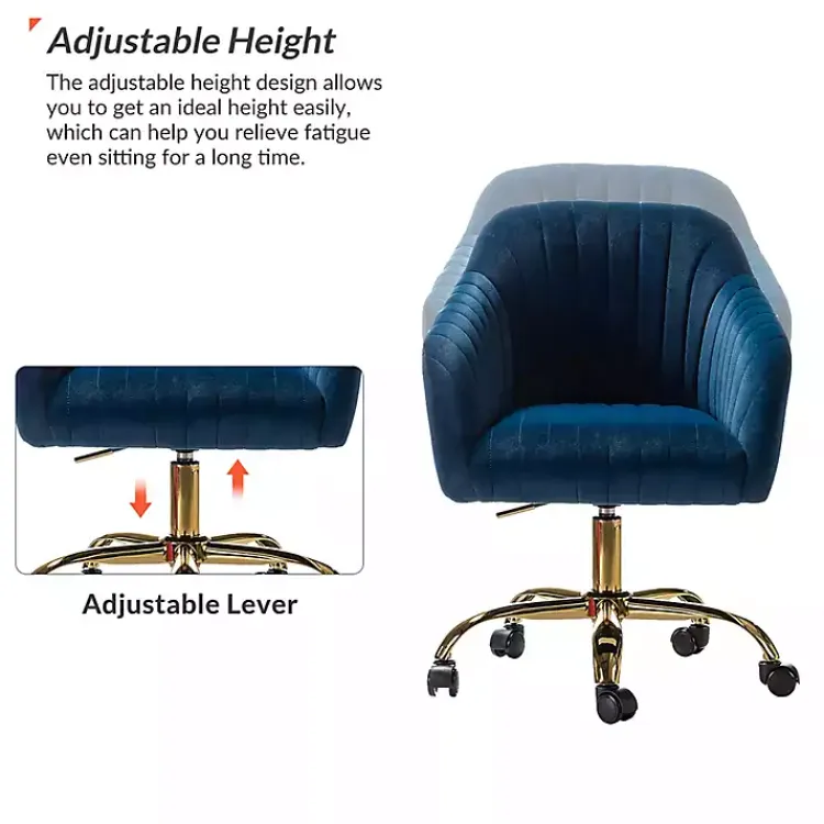 Kirklands Home Navy Velvet Swivel Jacyln Office Chair Blue Online