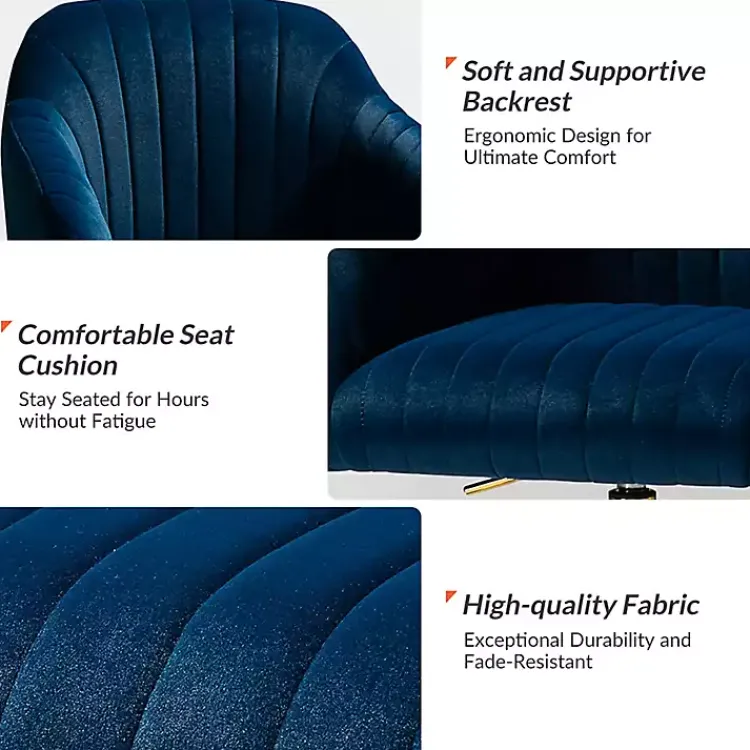 Kirklands Home Navy Velvet Swivel Jacyln Office Chair Blue Online