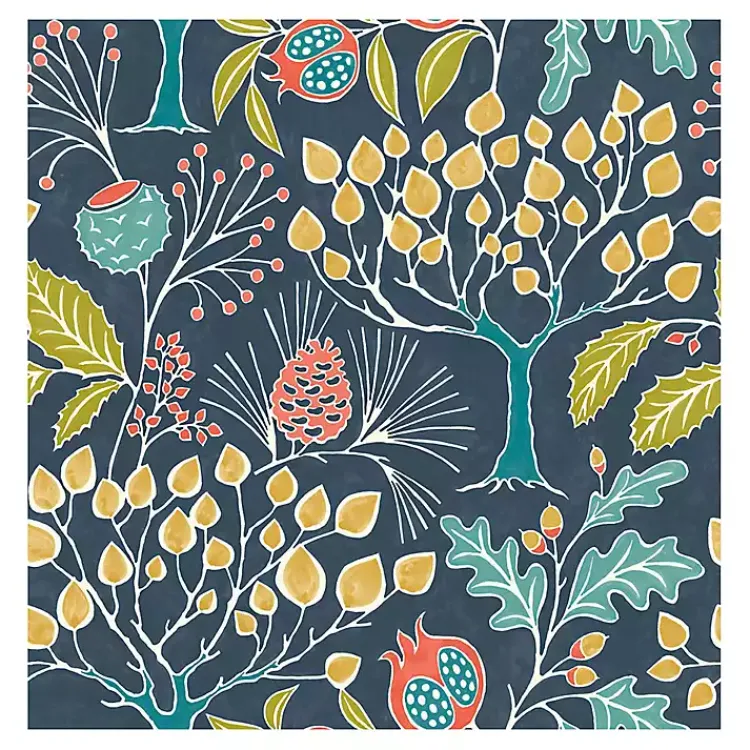 Kirklands Home Navy Vintage Flora Peel & Stick Wallpaper Best