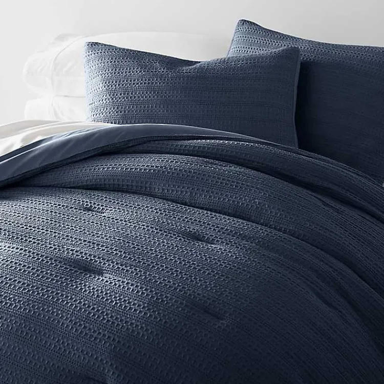 Kirklands Home Navy Waffle Ultra-Soft 3-pc. Queen Comforter Set Blue Best