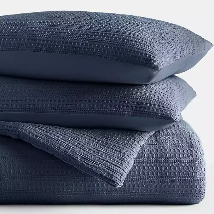 Kirklands Home Navy Waffle Ultra-Soft 3-pc. Queen Comforter Set Blue Best