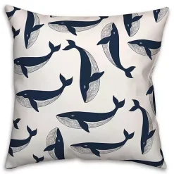 Kirklands Home Navy Whale Outdoor Pillow Clearance
