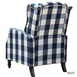 Kirklands Home Navy Windowpane Plaid Recliner Online
