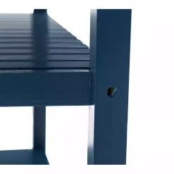 Kirklands Home Navy Wood and Stainless Steel Top Kitchen Cart Blue Online