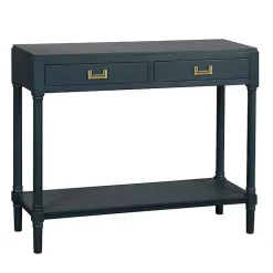 Kirklands Home Navy Wood 2-Drawer Layla Console Table Blue Sale
