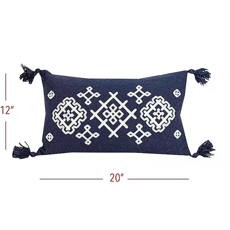 Pillows>Kirklands Home Navy Woven Geo Diamond Indoor/Outdoor Pillow