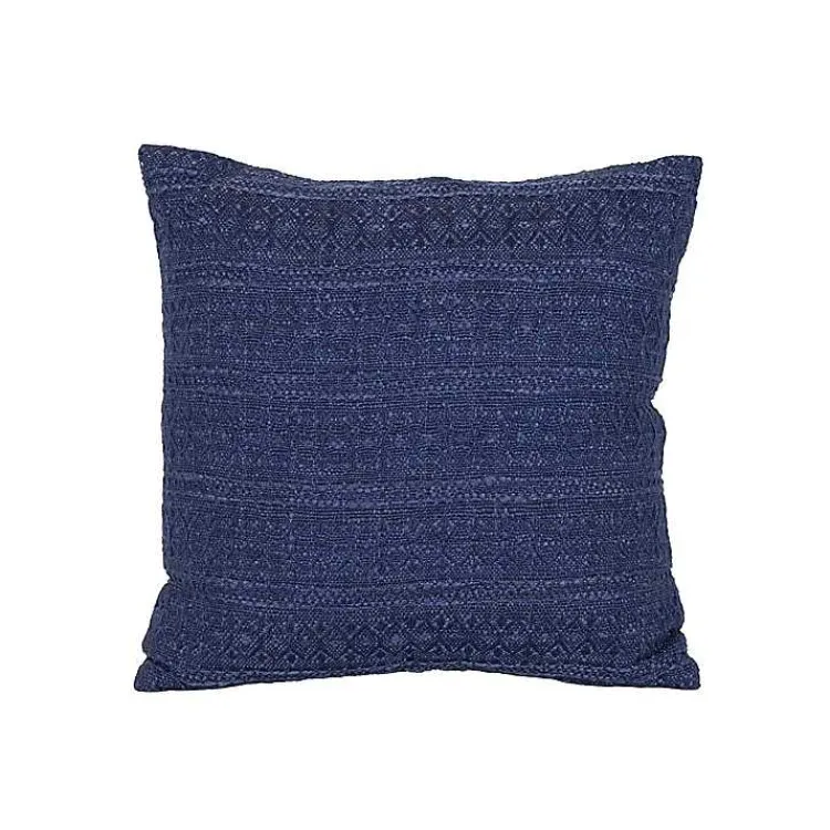 Pillows>Kirklands Home Navy Woven Geo Stripe Indoor/Outdoor Pillow Blue