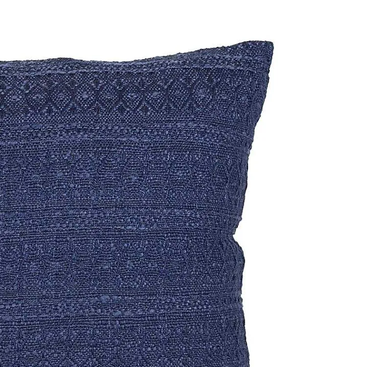 Pillows>Kirklands Home Navy Woven Geo Stripe Indoor/Outdoor Pillow Blue