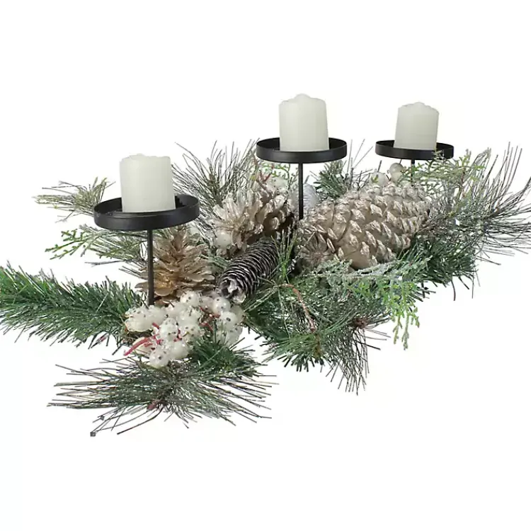 Arrangements & Greenery>Kirklands Home Needle Pine and Berries Centerpiece
