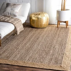 Kirklands Home Neely Jute Hand Woven Area Rug, 8x10 Tan