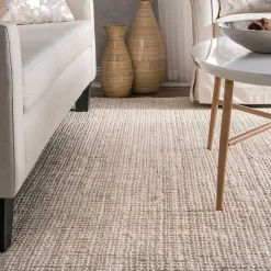 Kirklands Home Neely Solid Jute Area Rug, 5x8 Tan Best