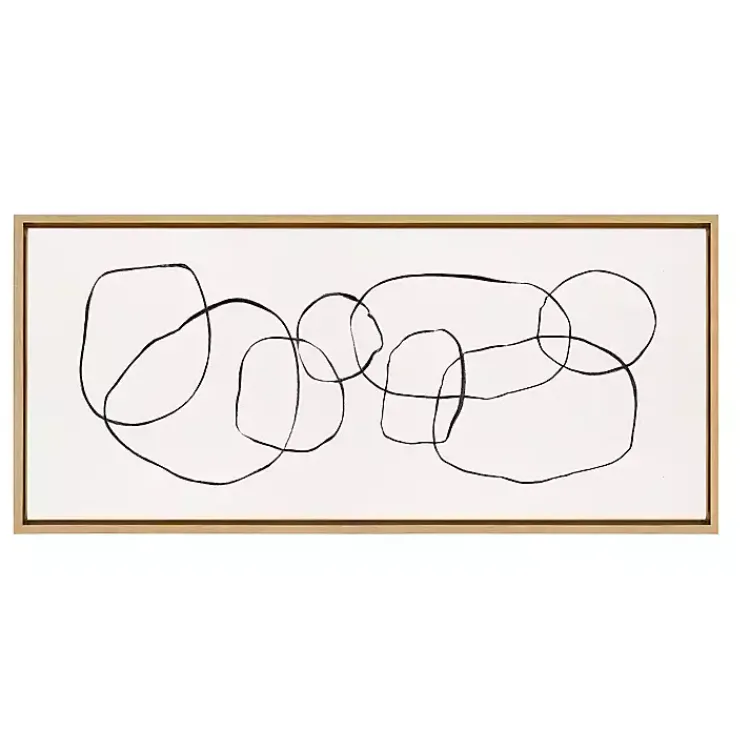 Kirklands Home Neutral Abstract Circles Framed Canvas Art Print Discount