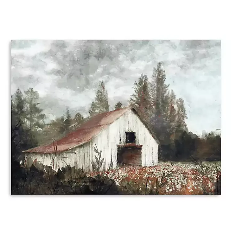 Fall>Kirklands Home Neutral Barn Canvas Art Print, 24x18 in.