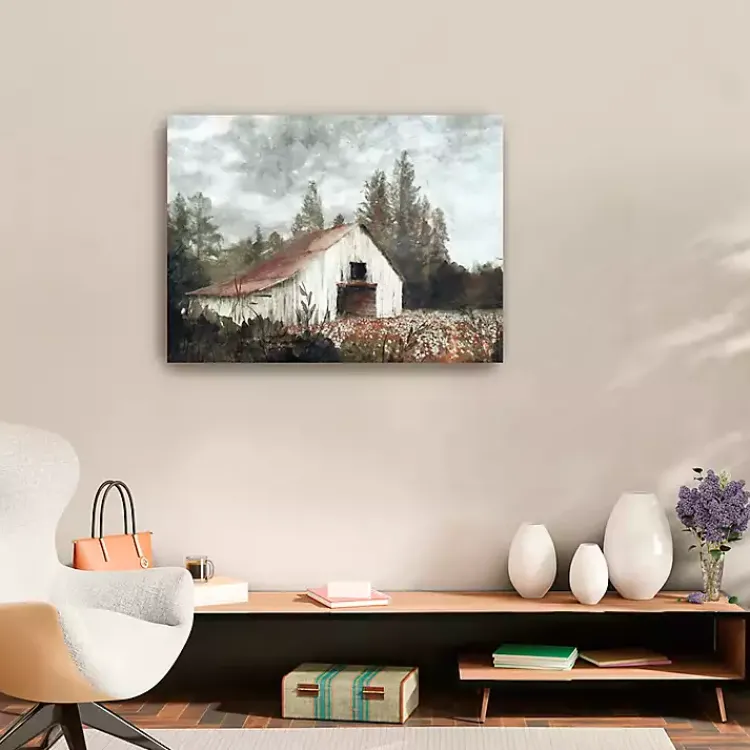 Fall>Kirklands Home Neutral Barn Canvas Art Print, 32x24 in.