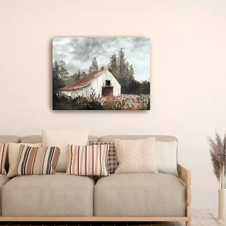 Fall>Kirklands Home Neutral Barn Canvas Art Print, 40x30 in.