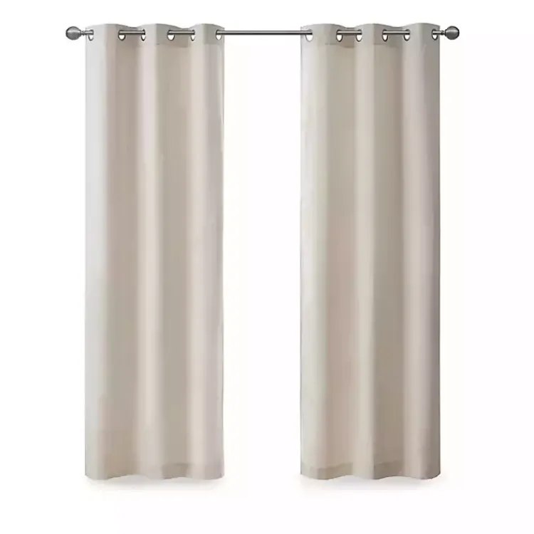 Kirklands Home Neutral Basketweave Curtain Panel Set, 84 in. Tan Online